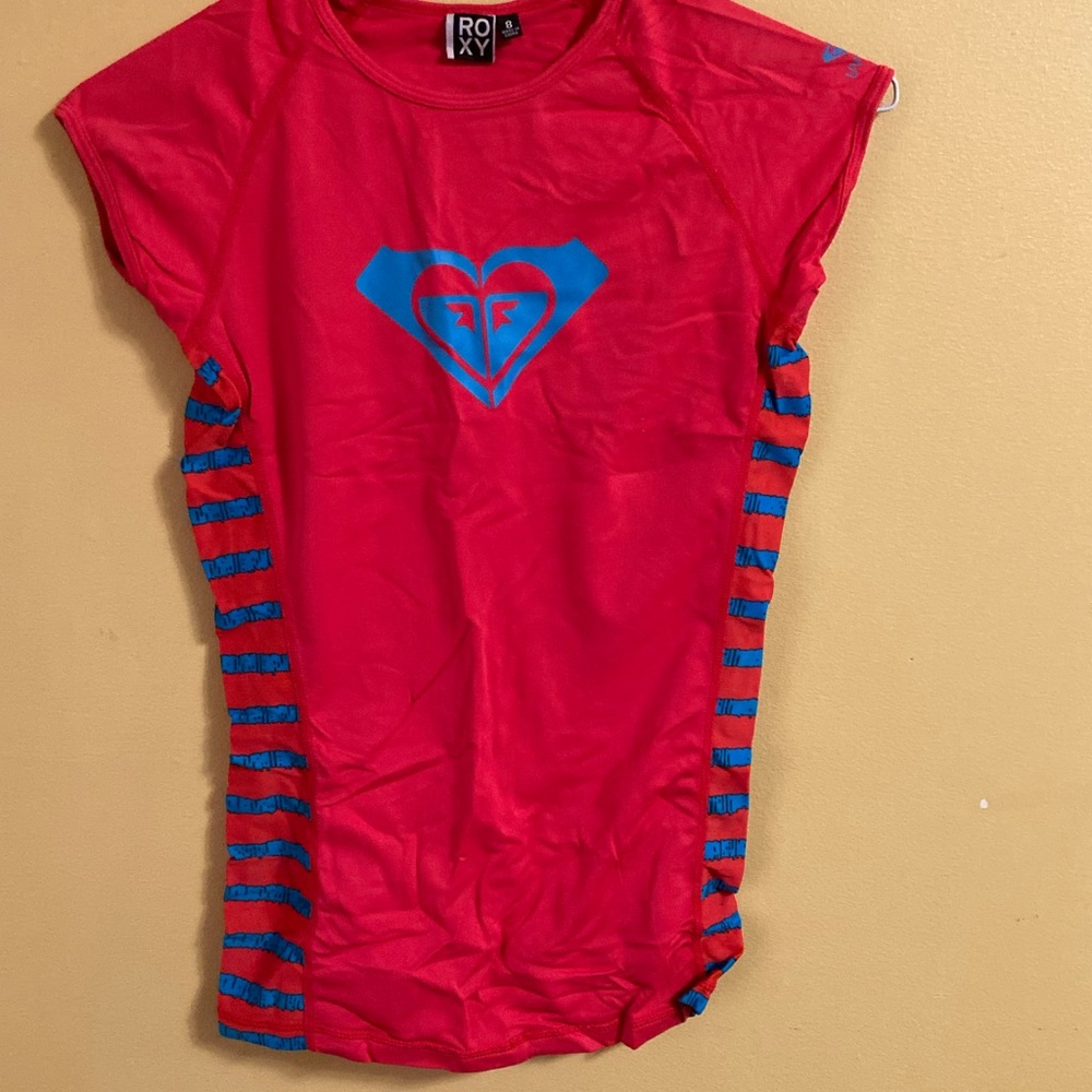 Roxy Red and Blue Graphic Tee for Girls